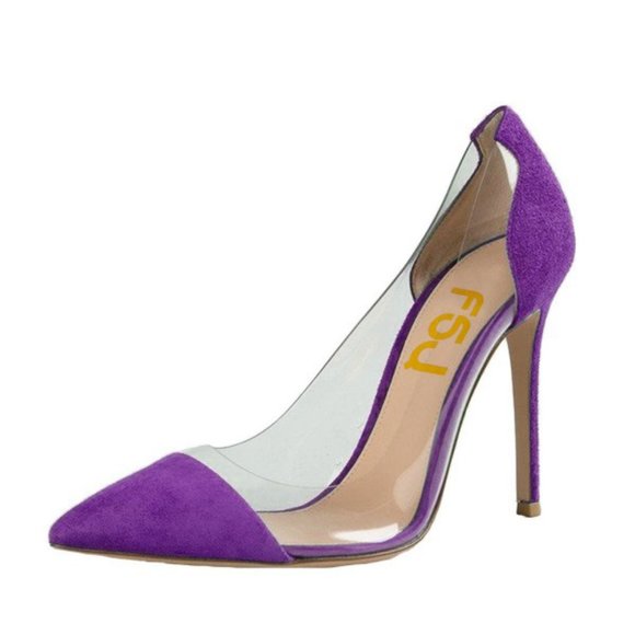 FSJ Shoes - FSJ Clear PVC Pointed Toe Stiletto High Heel Pumps
